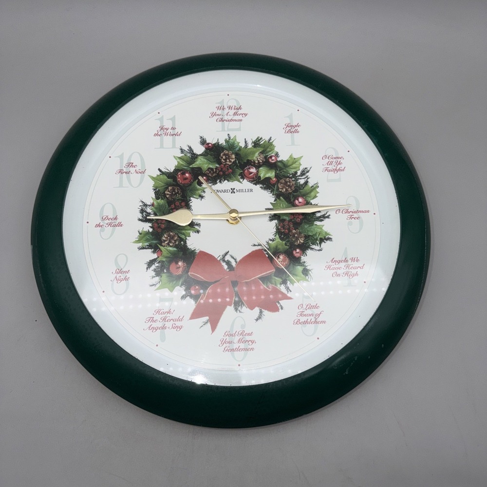Vintage Howard Miller Carols of Christmas Wall Clock Tested See Pics